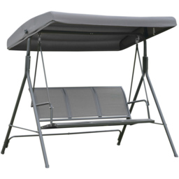 Outsunny 3 Seater Grey Garden Swing Chair with Canopy - Wilko - thumbnail 3
