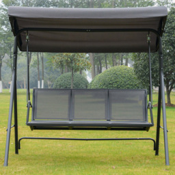 Outsunny 3 Seater Grey Garden Swing Chair with Canopy - Wilko - thumbnail 1