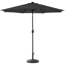 Living and Home Black Round Crank Tilt Parasol with Rattan Effect Round Base 3m - Wilko - thumbnail 5