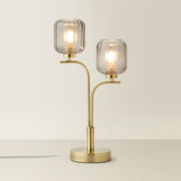 ValueLights Amelie 2 Way Ribbed Glass Gold Stem LED Table Lamp - Size: 40 x 28 x 15cm - Wilko - thumbnail 6