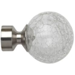New Edge Blinds 220cm Fixed Length Satin Silver Eyelet Metal Curtain Pole Set with Crash Finial - Wilko - thumbnail 3