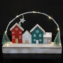 Marco Paul Christmas Led Houses With Tree Decoration - Size: 25 x 18 x 5cm - Multi - Wilko - thumbnail 3