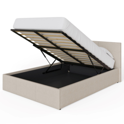 GFW Small Double Natural Hopsack Fabric End Lift Ottoman Bed with Memory Pocket Spring Mattress - Wilko - thumbnail 5