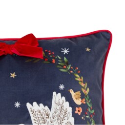 Turtle Doves Embellished Cushion Navy - Wilko - thumbnail 3
