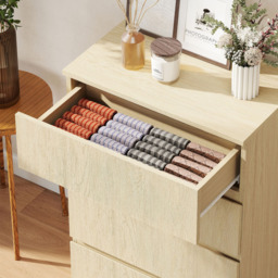 Portland 4 Drawer Natural Bedroom Chest of Drawers - Size: 4 Drawers - Natural wood finish - Wilko - thumbnail 3