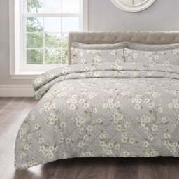 Velosso Double Cherry Blossom Bedspread Set - Cream - Wilko