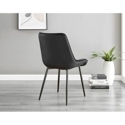 Furniturebox Fira Cesano 4 Seater Round Dining Set Black - Wilko - thumbnail 7