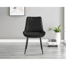 Furniturebox Fira Cesano 4 Seater Round Dining Set Black - Wilko - thumbnail 6