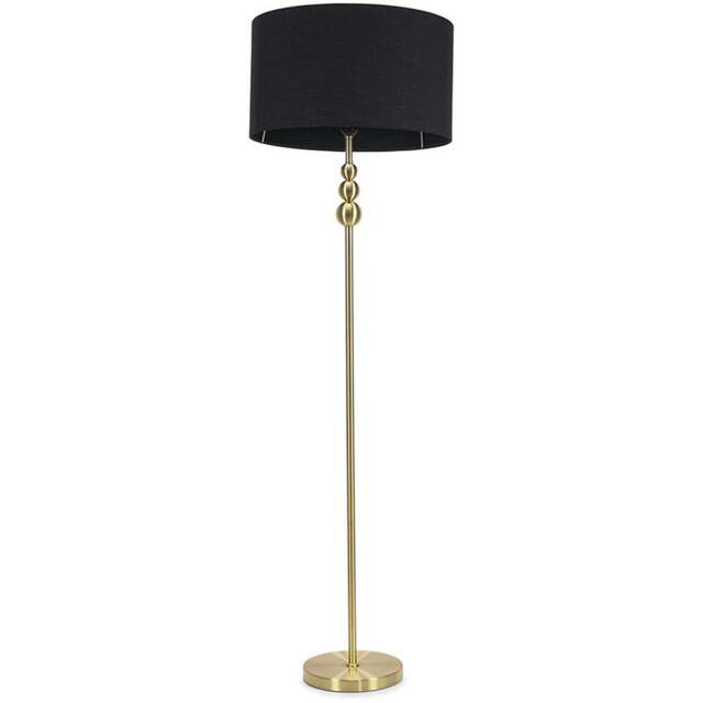 ValueLights Marissa Black Shade Gold Ball LED Floor Lamp - Size: 145 x 45 x 45cm - Wilko - image 1