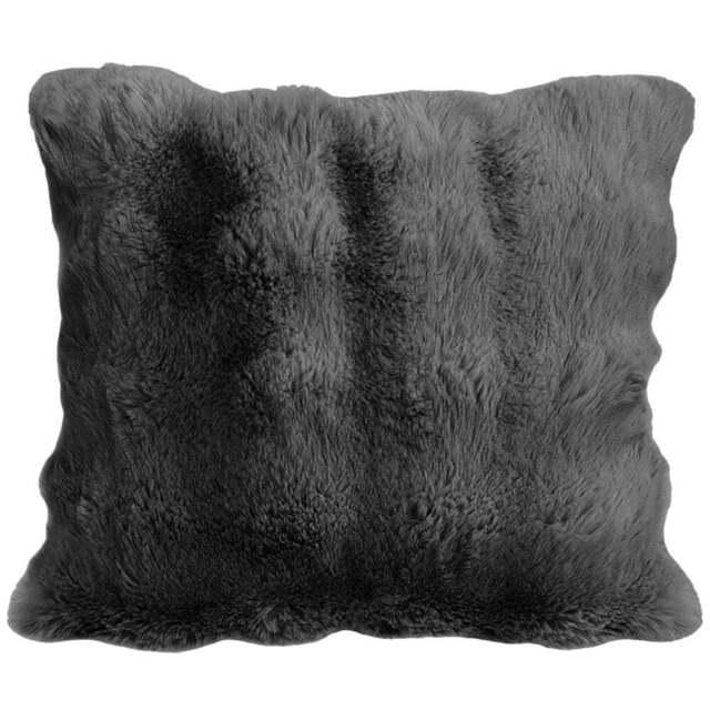 Sweet Dreams Alpine Charcoal Faux Fur Cushion 43 x 43cm - Wilko - image 1