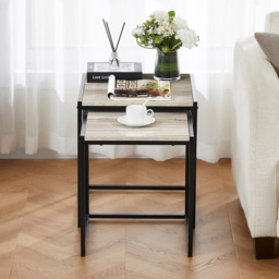 Vida Designs Brooklyn Grey Nest of Tables Set of 2 - Size: 45 x 45 x 50cm - Wilko - thumbnail 5