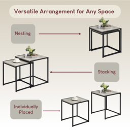 Vida Designs Brooklyn Grey Nest of Tables Set of 2 - Size: 45 x 45 x 50cm - Wilko - thumbnail 7