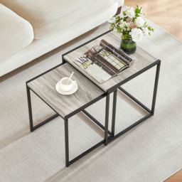 Vida Designs Brooklyn Grey Nest of Tables Set of 2 - Size: 45 x 45 x 50cm - Wilko - thumbnail 6
