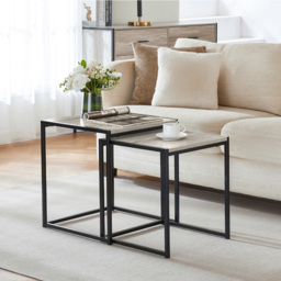 Vida Designs Brooklyn Grey Nest of Tables Set of 2 - Size: 45 x 45 x 50cm - Wilko - thumbnail 4