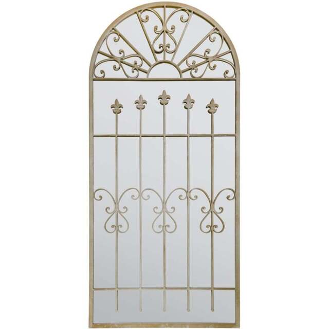 MirrorOutlet The Somerley Stone Rustic Metal Gothic Wall Mirror 160 X 75cm - Grey - Wilko - image 1