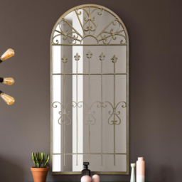 MirrorOutlet The Somerley Stone Rustic Metal Gothic Wall Mirror 160 X 75cm - Grey - Wilko - thumbnail 3