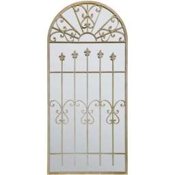 MirrorOutlet The Somerley Stone Rustic Metal Gothic Wall Mirror 160 X 75cm - Grey - Wilko
