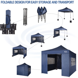Maximus Blue Pop Up Outdoor Gazebo with Removable Sides 3 x 3m - MCC - Wilko - thumbnail 7