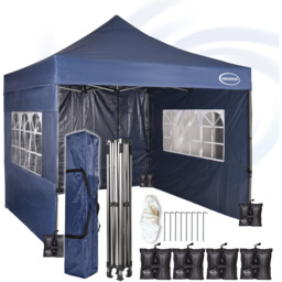 Maximus Blue Pop Up Outdoor Gazebo with Removable Sides 3 x 3m - MCC - Wilko - thumbnail 3