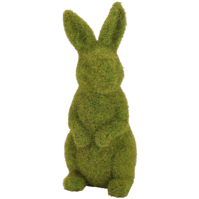 Living and Home Green Moss Standing Topiary Rabbit Garden Decoration 24cm - Size: 24 x 8.5 x 12cm - Wilko - image 1