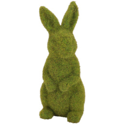 Living and Home Green Moss Standing Topiary Rabbit Garden Decoration 24cm - Size: 24 x 8.5 x 12cm - Wilko
