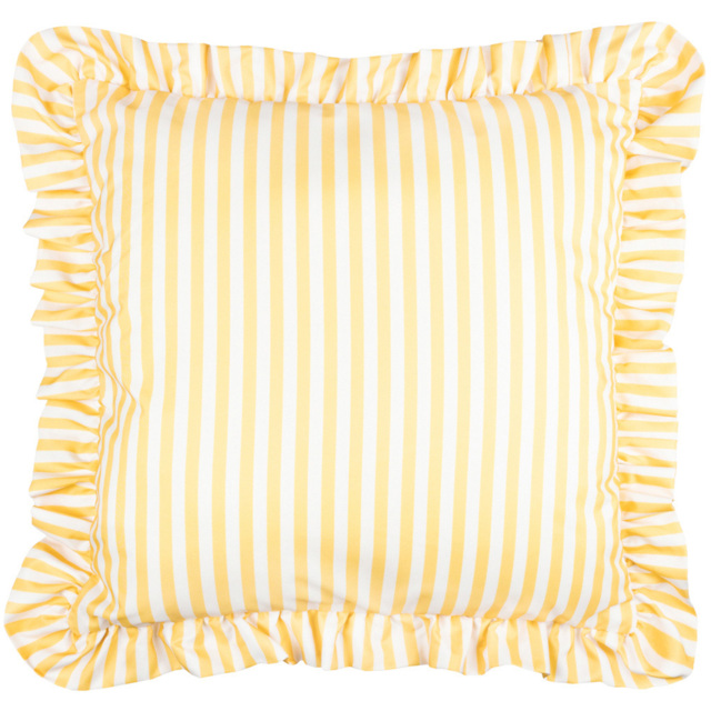 Wylder Nature Millie Yellow Ruffle Stripe Cushion 50 x 50cm - Wilko - image 1
