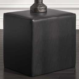 Bronx Black Faux Leather Side Table - Size: 480 x 460 x 460cm - LPD Home - Wilko