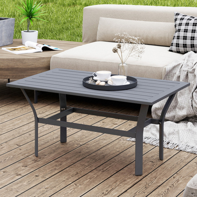 Outsunny Dark Grey Garden Coffee Table - Size: 45 x 55 x 91.5cm - Wilko - image 1