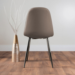 Furniturebox Arona Solara 6 Seater Round Dining Set Cappuccino Beige and Chrome - Brown - Wilko - thumbnail 5