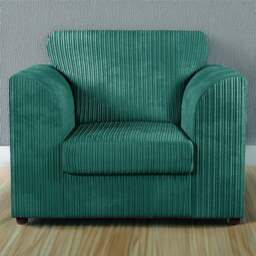 Luxor Single Seater Teal Jumbo Cord Armchair - Green - Wilko