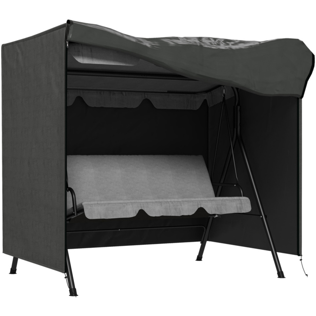 Outsunny Dark Grey 3 Seater Swing Bench Cover 152 x 114 x 177cm - Size: 177 x 114 x 152cm - Wilko - image 1
