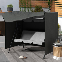 Outsunny Dark Grey 3 Seater Swing Bench Cover 152 x 114 x 177cm - Size: 177 x 114 x 152cm - Wilko - thumbnail 3