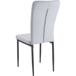 Elle Set of 4 Light Grey Velvet Effect Plush Padded Upholstered Dining Chair - MCC - Wilko - thumbnail 6