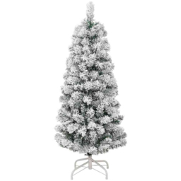 vidaXL Pre-Lit Warm White LED and Blue Baubles Snow Flocked Artificial Christmas Tree 3.9ft - Green - Wilko - thumbnail 4