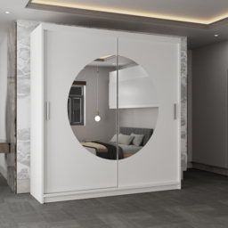 Sliding Wardrobes 4U Moon 2 Door White Mirrored Wardrobe 150cm - Wilko - thumbnail 5