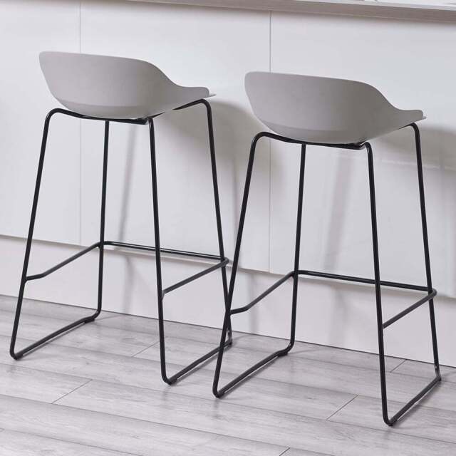 Julian Bowen Set of 2 Rocco Light Grey Stool - Wilko - image 1
