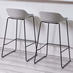 Julian Bowen Set of 2 Rocco Light Grey Stool - Wilko - thumbnail 1