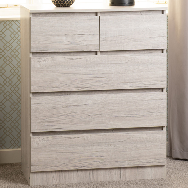 Seconique Malvern 5 Drawer Urban Snow Chest of Drawers - White - Wilko - image 1