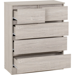 Seconique Malvern 5 Drawer Urban Snow Chest of Drawers - White - Wilko - thumbnail 4