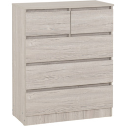 Seconique Malvern 5 Drawer Urban Snow Chest of Drawers - White - Wilko - thumbnail 3