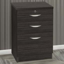 R White Cabinets 3 Drawer Black Storage Unit - Size: 72.8 x 47.9 x 54cm - Wilko