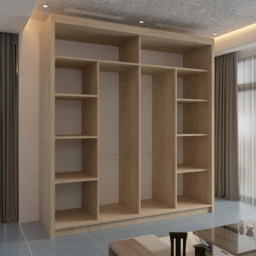 Sliding Wardrobes 4U Batumi 2 Door Oak Wide Curved Mirrored Wardrobe 203cm - Brown - Wilko - thumbnail 4