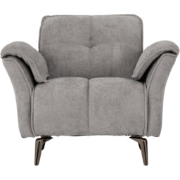 Seconique Amalfi Single Seater Grey Fabric Chair - Wilko - thumbnail 4