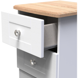 Crowndale Sussex 2 Drawer White Ash and Bardolino Oak Bedside Table Ready Assembled - Wilko - thumbnail 7
