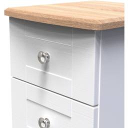 Crowndale Sussex 2 Drawer White Ash and Bardolino Oak Bedside Table Ready Assembled - Wilko - thumbnail 6