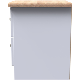 Crowndale Sussex 2 Drawer White Ash and Bardolino Oak Bedside Table Ready Assembled - Wilko - thumbnail 5