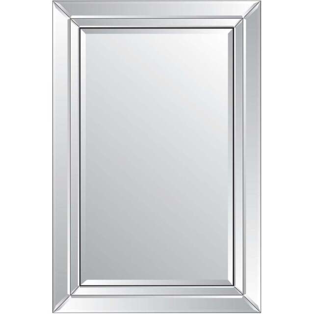 Cranbury Double Edge All Glass Large Dress Mirror 120 x 80cm - Size: 120x 80cm - Black - MirrorOutlet - Wilko - image 1