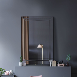 Cranbury Double Edge All Glass Large Dress Mirror 120 x 80cm - Size: 120x 80cm - Black - MirrorOutlet - Wilko - thumbnail 3