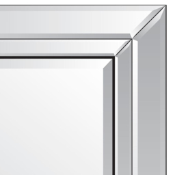 Cranbury Double Edge All Glass Large Dress Mirror 120 x 80cm - Size: 120x 80cm - Black - MirrorOutlet - Wilko - thumbnail 4