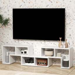 HOMCOM 6 Shelf White TV Unit - Size: 44 x 30.5 x 180cm - Wilko - thumbnail 1